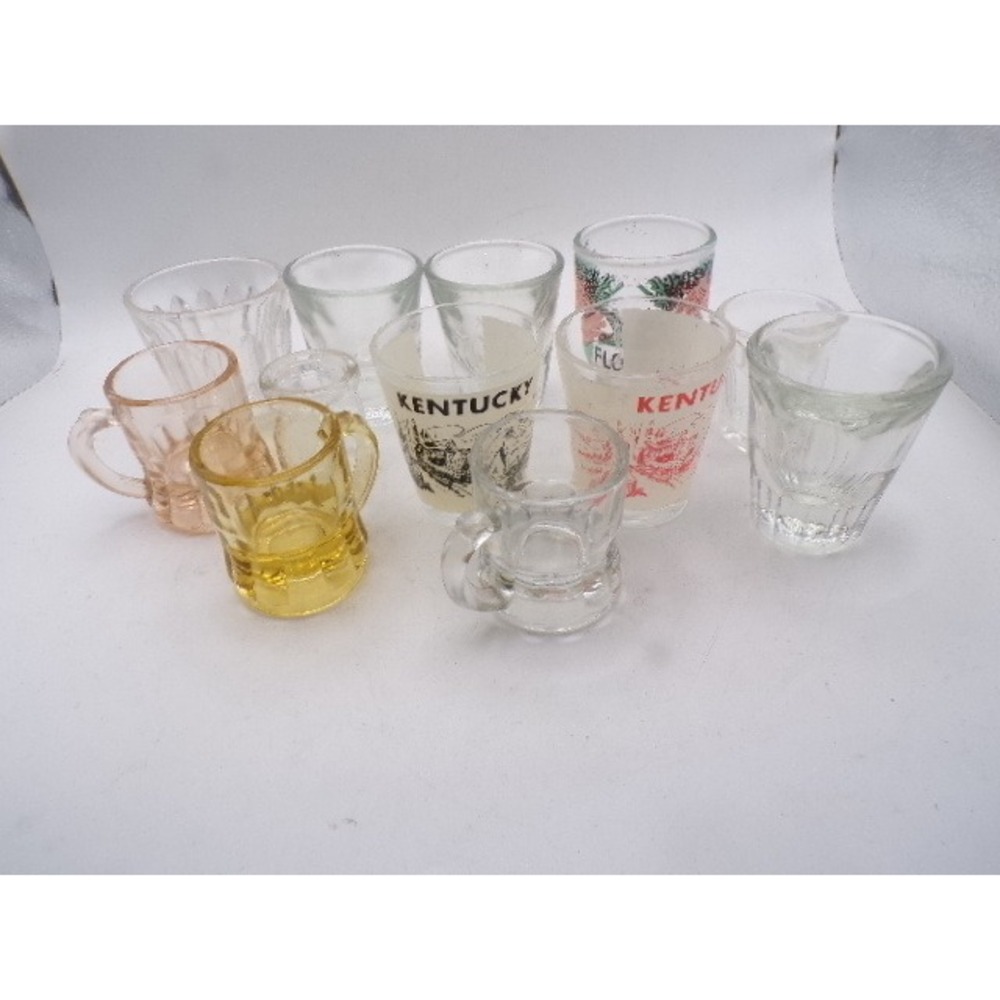 Vintage Shot Glass Collection Lot of 12 Kentucky Florida Souvenir Mini Beer Mugs